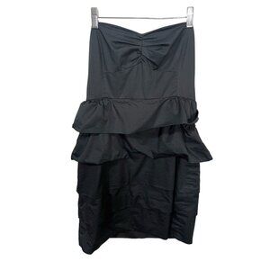 J Crew Women's Size 8 Poplin Brynn Tiered Ruffled Strapless Cocktail Mini Dress